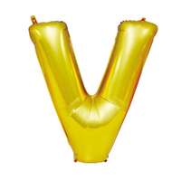  Arany színű, betű alakú fólia lufi, léggömb – V