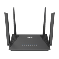 ASUS ASUS RT-AX52 kétsávos AX1800 AiMesh bővíthető WiFi 6 router, 3x Gigabit LAN, fekete (90IG08T0-MO3H00)