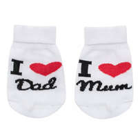 NEW BABY Csecsemő pamut zokni New Baby I Love Mum and Dad fehér 56 (0-3 h)