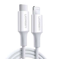 Ugreen UGREEN USB-C Lightning M / M kábel Gumi Shell 1m (fehér)