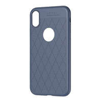 Hoco HOCO ADMIRE szilikon telefonvédő (ultravékony, 0.8 mm, lyukacsos, rombusz minta, logó kivágás) KÉK [Apple iPhone XS 5.8]