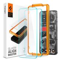 Spigen AGL06981 Nothing Phone (2) Spigen GlastR Align Master edzett üveg képernyővédő fólia, felhelyezést segítő kerettel, 2db-os csomag, átlátszó