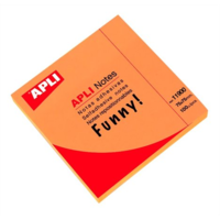 Apli Apli 75x75mm újrahasznosított jegyzettömb - Neon narancssárga (100 lap / tömb) (11900)