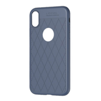 Hoco HOCO ADMIRE szilikon telefonvédő (ultravékony, 0.8 mm, lyukacsos, rombusz minta, logó kivágás) KÉK [Apple iPhone XS Max 6.5] (5996457830183)