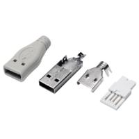 LogiLink Logilink USB 2.0 csatlakozó önálló összeszereléshez, USB-A/M, forrasztási típus, szürke (UP0001) (UP0001)