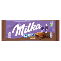  Milka Oreo Choco alpesi tejcsokoládé kakaós krémtöltelékkel és kakaós kekszdarabokkal 100 g