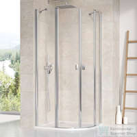 Ravak Ravak CHROME CSKK4-80 80x80x195 cm-es íves zuhanykabin nyíló ajtóval,Fényes alumínium+Transparent,3Q140C00Z1