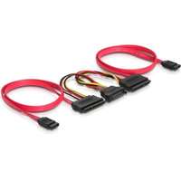 Delock DeLOCK SATA All-in-One cable for 2x HDD SATA kábel 0,5 M Vörös