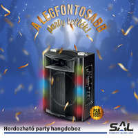 Sal SAL PAR 16BT Bluetooth party hangszóró, fekete, par16bt, horodzható aktív hangfal,MP3 bluetooth