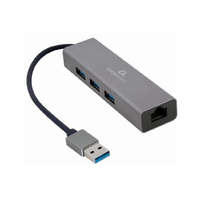 Gembird Gembird USB AM Gigabit Network Adapter With 3-port USB 3.0 Hub Grey (A-AMU3-LAN-01)