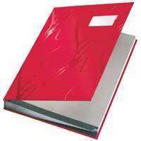 Leitz Aláírókönyv, A4, 18 részes, karton, Leitz Design, piros