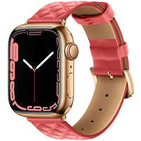 Apple Watch 1-6, SE (42 / 44 mm) / Watch 7-8 (45 mm) / Watch Ultra (49 mm), bőr pótszíj, gyémánt minta, Hoco WA18, rózsaszín