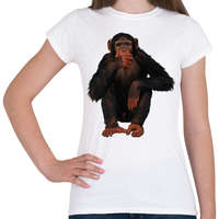 printfashion Vicces Csimpánz - Női póló - Fehér