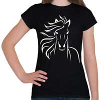 printfashion Ló minta - Női póló - Fekete