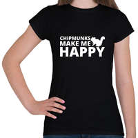 printfashion Chipmunks make me happy - Női póló - Fekete