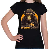 printfashion Csimpánz és az alma - Női póló - Fekete