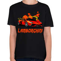 printfashion orange Lamborghini - Gyerek póló - Fekete