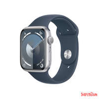 Apple Apple Watch S9 45mm ezüst Alu tok,Sötétkék sport szíj (M/L)