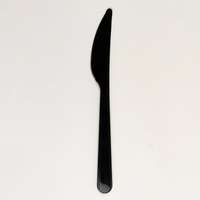  Műanyag kés, elmosható, többször használható, fekete, 50 db/cs