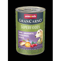 Animonda Animonda GranCarno Adult (superfood) konzerv - Felnőtt kutyák részére, bárány, amaránt, áfonya, lazacolaj (400g)