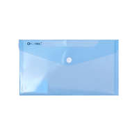 Bluering Irattartó tasak DL &#039;csekk&#039; patentos PP Bluering® transzparens kék 12 db/csomag