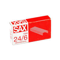 Sax Tűzőkapocs, 24/6, cink, Sax 4 db/csomag