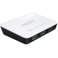 Delock Delock HUB USB 3.0 3 port + 1 port Gigabit LAN 10/100/1000 Mb/s, fehér-fekete