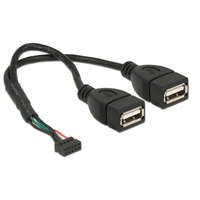 Delock Delock USB 2.0-s csatlakozóhüvellyel ellátott kábel, 2,00 mm, 10 tus > 2 x USB 2.0 A-típusú csatlako