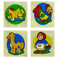 Fakopáncs 3 részes puzzle kirakó (kutya, kakas, ló, kislány)