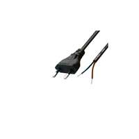 USE Home N 2/VDE hálózati csatlakozókábel, 1,5 m, H03VVH2-F 2x0,75 mm2 kábel, ónozott véggel, max.500W, fekete