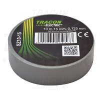 Tracon Tracon Szigetelőszalag, szürke 10m×15mm, PVC, 0-90°C, 40kV/mm