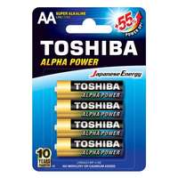TOSHIBA Ceruzaelem AA (LR6) , 1.5 Volt , 4 darab , tartós , elem , Alpha Power , TOSHIBA