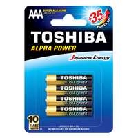 TOSHIBA Ceruzaelem AAA (LR03) , 1.5 Volt , 4 darab , tartós , elem , Alpha Power , TOSHIBA