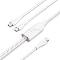 VENTION USB-C 2.0/M -> 2*USB-C/M 5A,szilikon 1,5m kábel (fehér) (CTMWG)