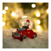Family Karácsonyi hógömb - Mikulás autóval - 8,5 x 5,6 x 7 cm