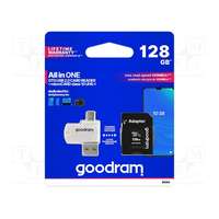 Goodram Goodram all in one memóriakártya 128gb (microsdxc evo - class 10, uhs-1) + sd adapter + usb kártyaolvasó m1a4-1280r12