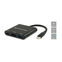 CONCEPTRONIC Conceptronic Notebook Dokkoló - DONN01B (Bemenet: USB-C, Kimenet: HDMI+USB-C PD:60W+USB-A 3.0, fekete)
