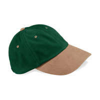 Beechfield Női sapka Beechfield Low Profile Heavy Brushed Cotton Cap Egy méret, Erdő zöld/Taupe