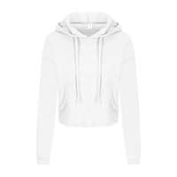 Just Hoods Női kapucnis pulóver Just Hoods AWJH016 Women&#039;S Cropped Hoodie -L, Arctic White