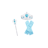  Frozen Jégvarázs jégkirálynő gyerek, kislány halloweeni farsangi jelmez kiegészítő - korona, jogar, kesztyű szett