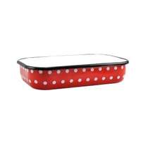 Perfect Home Tepsi zománcozott 33 cm piros pöttyös 10381