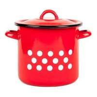 Fazék fedõvel 15 liter piros pöttyös zománcozott 2+39/28/pp