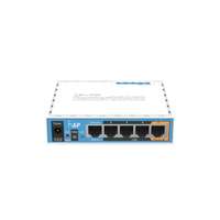 Mikrotik Mikrotik (RB951Ui-2nD) hAP router, 4x 10/100 LAN, 2.4Ghz, wireless-b/g/n, integrált antenna, passzív PoE