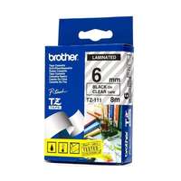 Brother Brother TZE-111 laminált P-touch szalag (6mm) Black on Clear - 8m