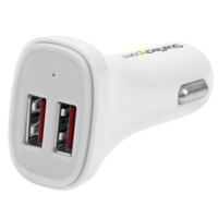 Startech Startech - Dual-Port USB Car Charger - 24W/4.8A - White