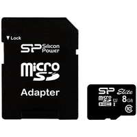 Silicon Power SILICON POWER - 8GB microSDHC+adapter, UHS1 - SP008GBSTHBU1V10SP