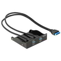 Delock Delock USB 3.0 pinheader -> 2 USB 3.0 A F/F előlapi kivezetés 3,5 és 5,25" fekete (61896)