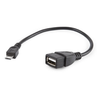 Gembird Gembird USB A -> USB micro B F/M adatkábel 0.15m OTG fekete