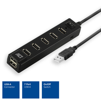 ACT ACT - AC6215 USB Hub 7 port with on and off switch - AC6215
