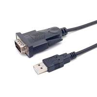 Equip Equip Kábel - 133391 (USB-A to Serial (DB9), fekete, 1,5m)